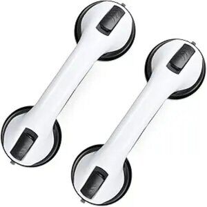 Grab Bars for Bathtubs and Showers 2 Pack Shower Handle 12 Inch  Black White